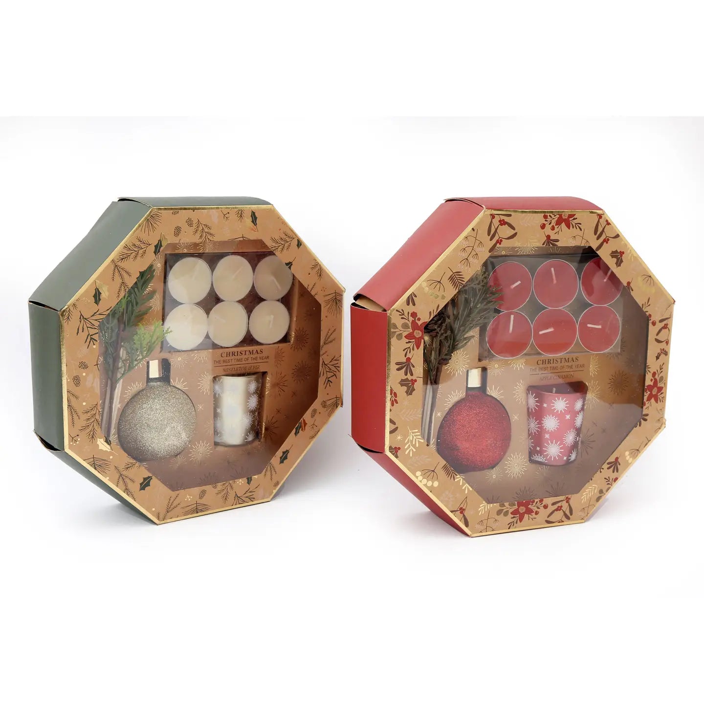 Coffret cadeau diffuseur de boules de Noël et bougies de 80 ml