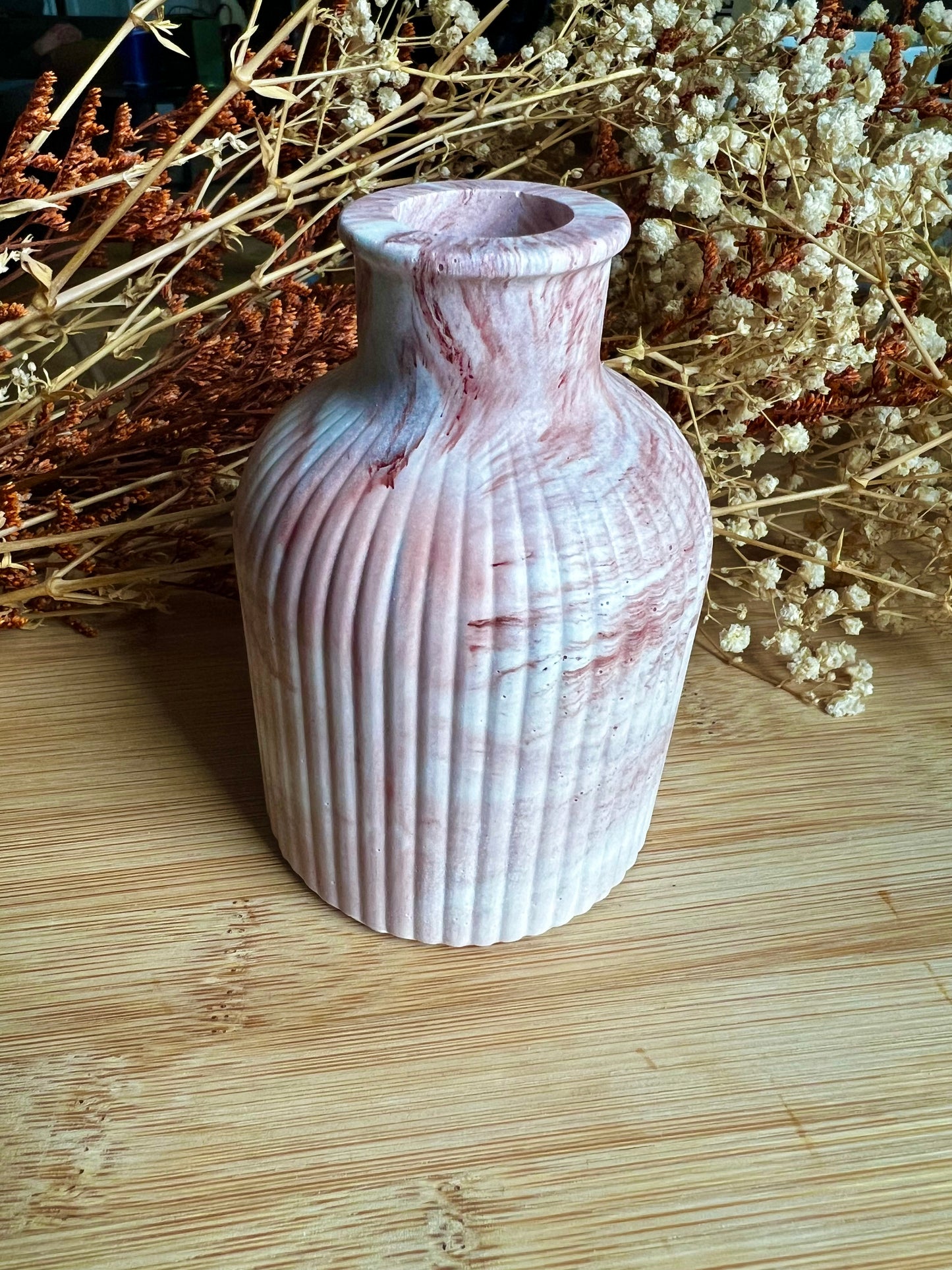 Vase - marbré blanc et terracotta