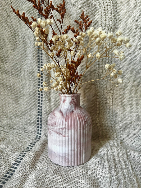 Vase - marbré blanc et terracotta